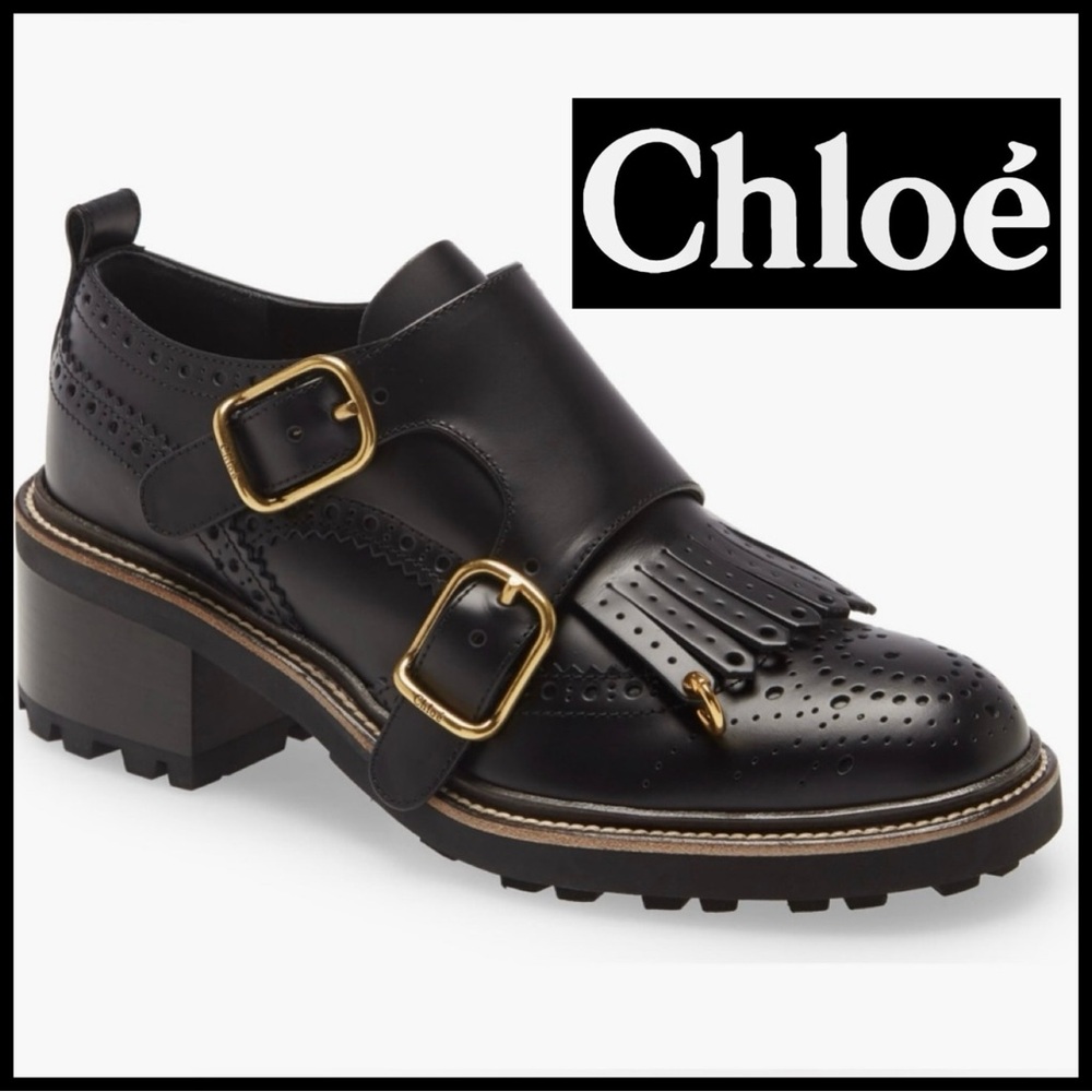 Chloe Monk Strap Classic Loafer. Size 39.